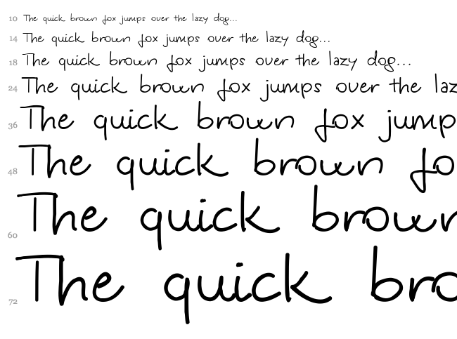 Kinga's handwriting font waterfall
